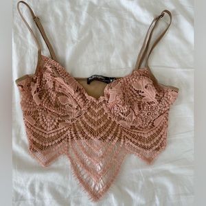 For Love & Lemons skivvies “bat your lashes” pink bralette, size M